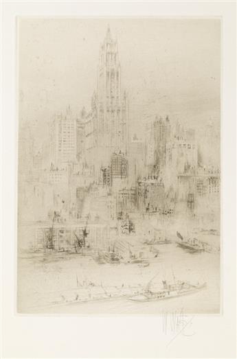 WILLIAM WALCOT Group of 5 etching and drypoints of New York.